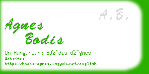 agnes bodis business card